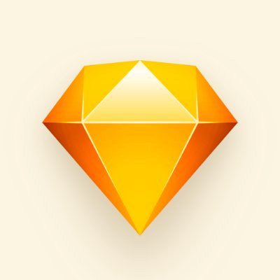 Sketch logo with orange diamond icon on a light background.